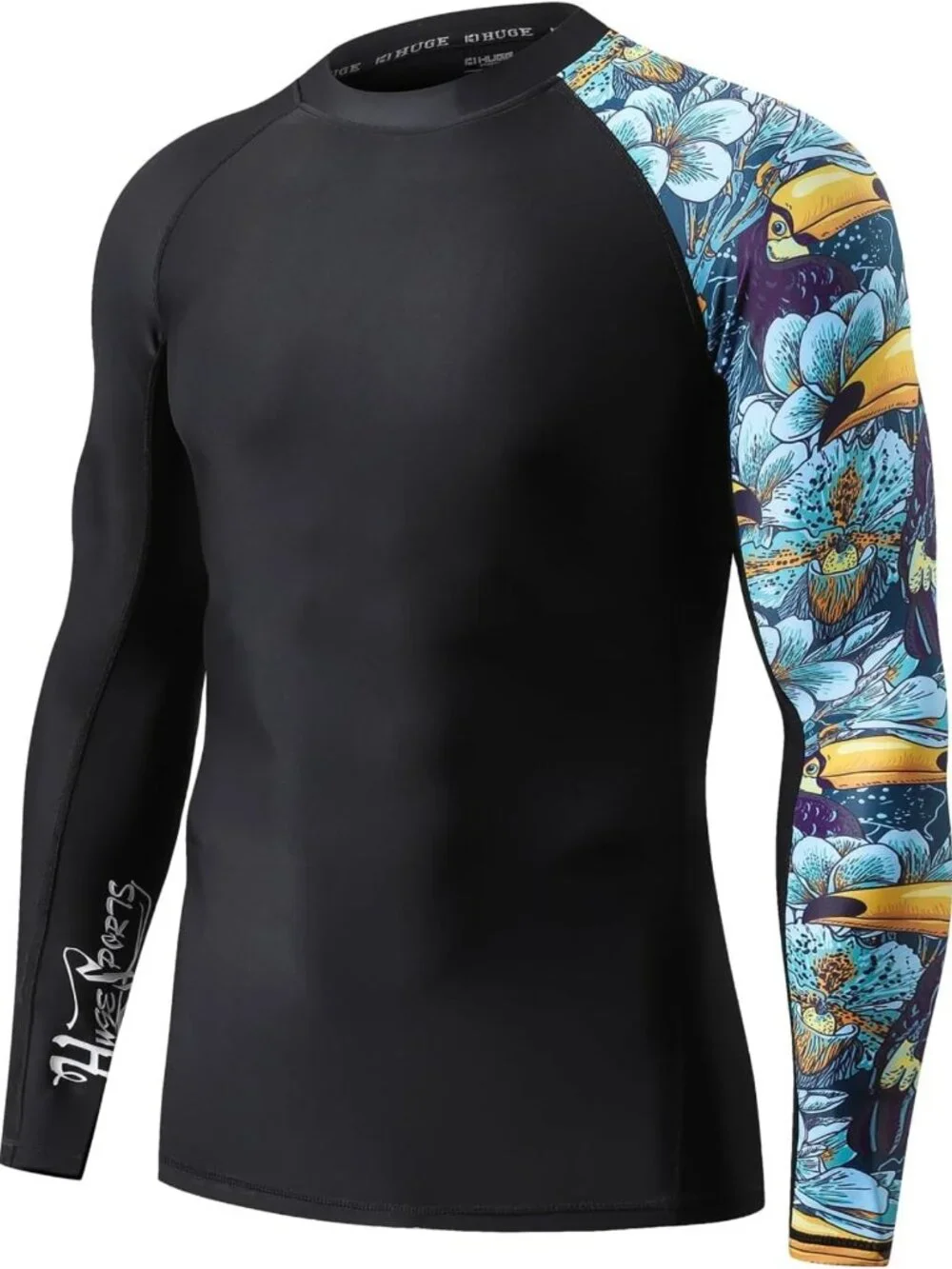 Men's Long Sleeve Rash Guard - UPF 50+ UV Protection, Quick Dry Swim Shirt